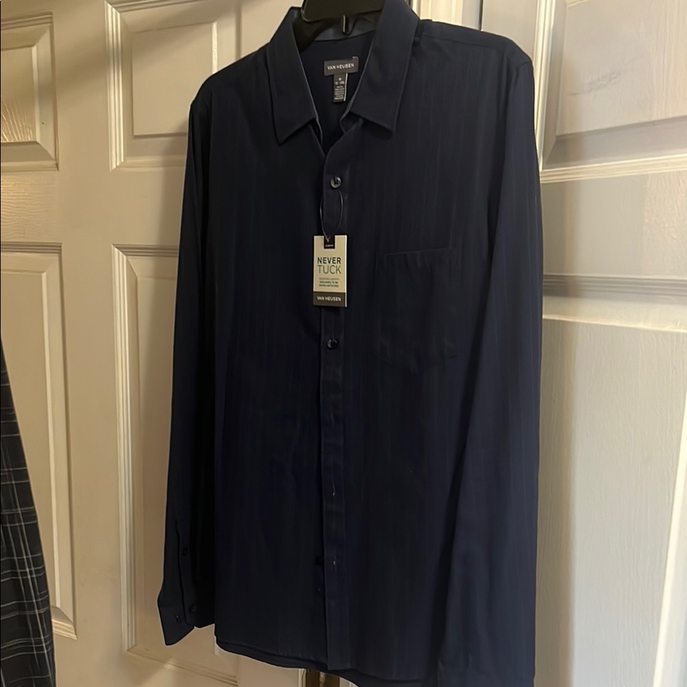Van Heusen Blue Casual Button Down Shirt with Classic Collar